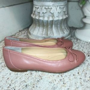 Nurture Mauve Balletcore Style Leather Ballet Flats